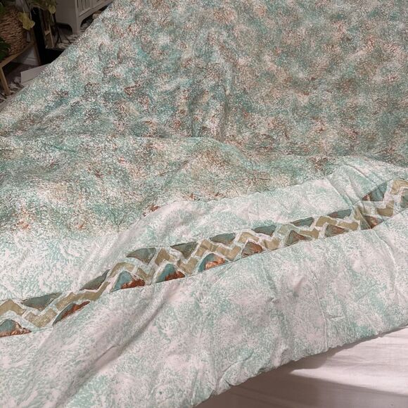 Hand Painted India Ink USA Made Artisan Bedspread Quilt Comforter Southwestern‎ - Picture 3 of 14